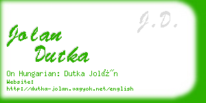 jolan dutka business card